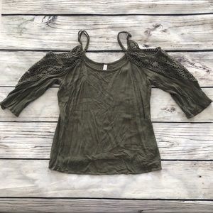 Lace Cold Shoulder Blouse
